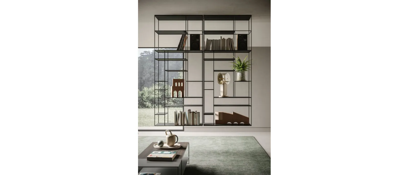 Libreria sospesa Levia Air di Ronda Design