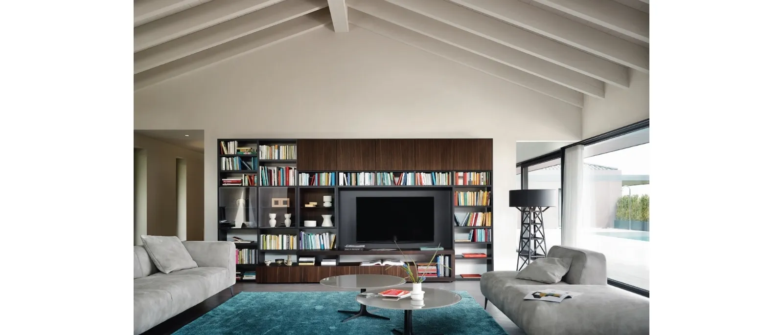 Libreria con vano porta TV Modo M6C61 di Sangiacomo
