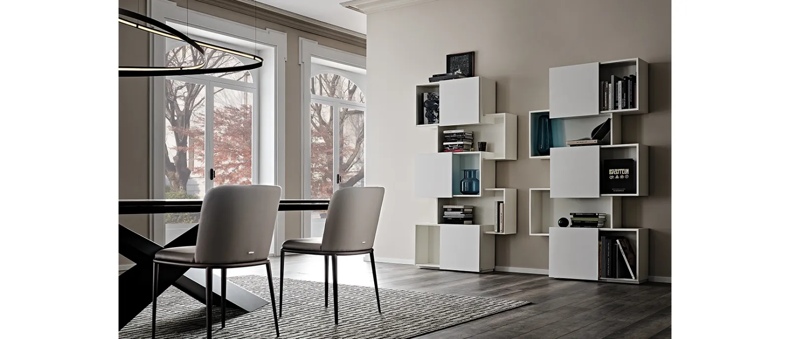 Libreria a muro Piquant in MDF bianco di Cattelan Italia
