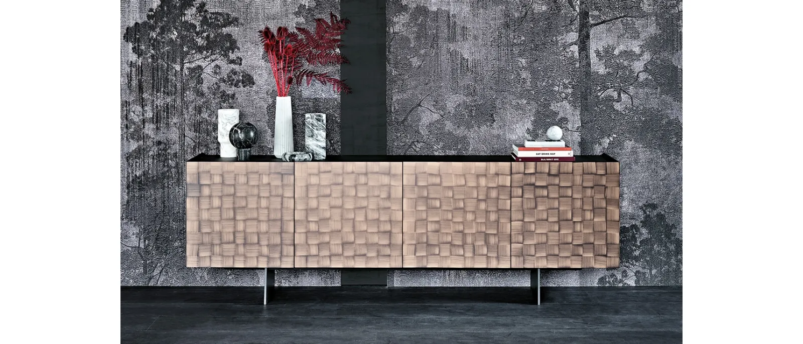 Madia Arizona Crossing in legno Brushed Bronze di Cattelan Italia