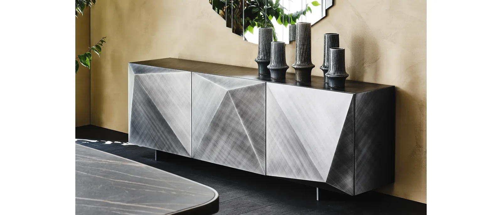 Madia Kayak in legno laccato Brushed Grey  di Cattelan Italia