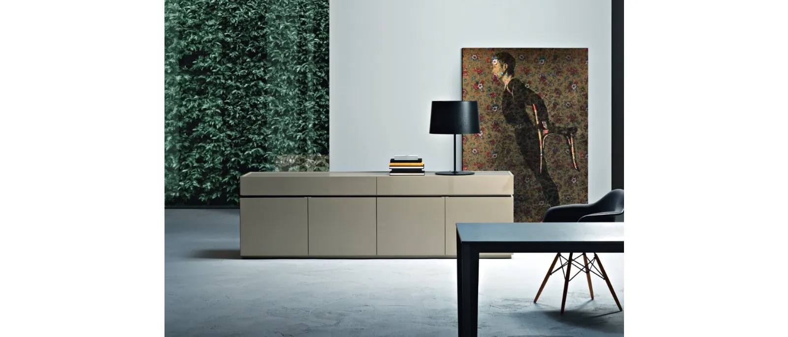 Madia Cidori 01 in laccato Juta lucido e opaco di Sangiacomo