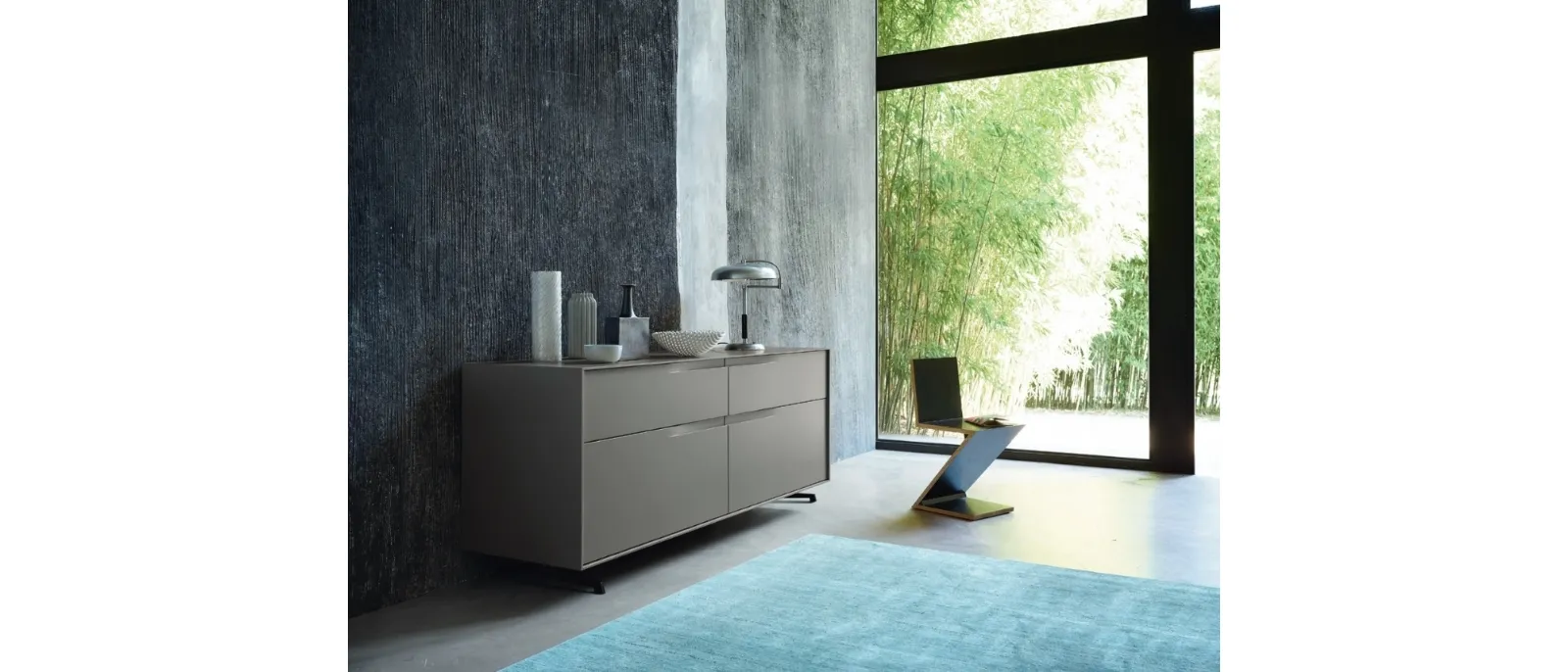 Madia Vela 01 in laccato Ardesia di Sangiacomo