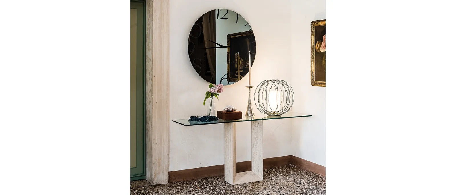 Consolle Diapason con top in cristallo di Cattelan Italia
