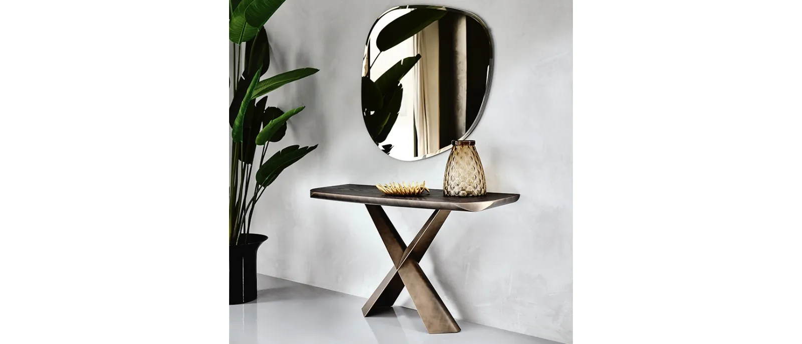 Consolle con piano in legno massello e acciaio Terminal Wood-C di Cattelan Italia