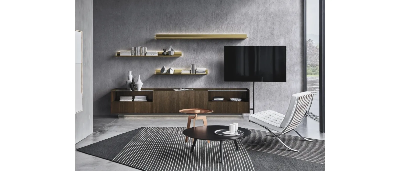 Parete Attrezzata Cabaret Glass 03 di Sangiacomo