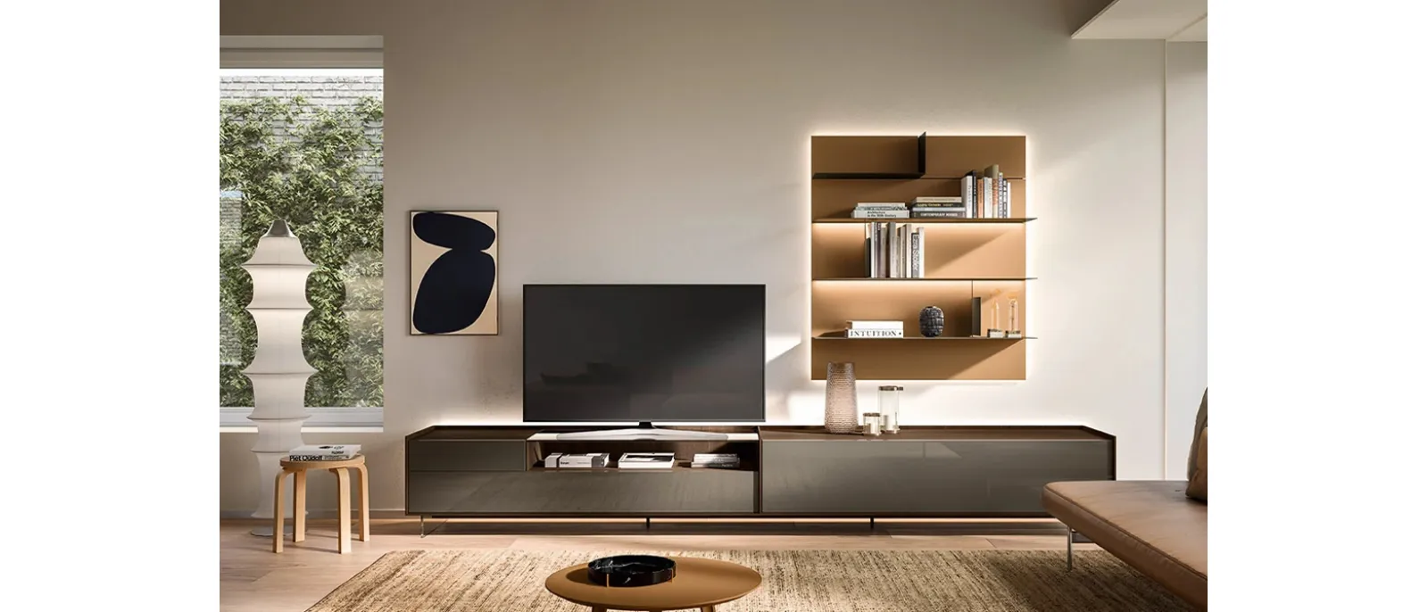 Parete Attrezzata Cabaret Glass 04 di Sangiacomo