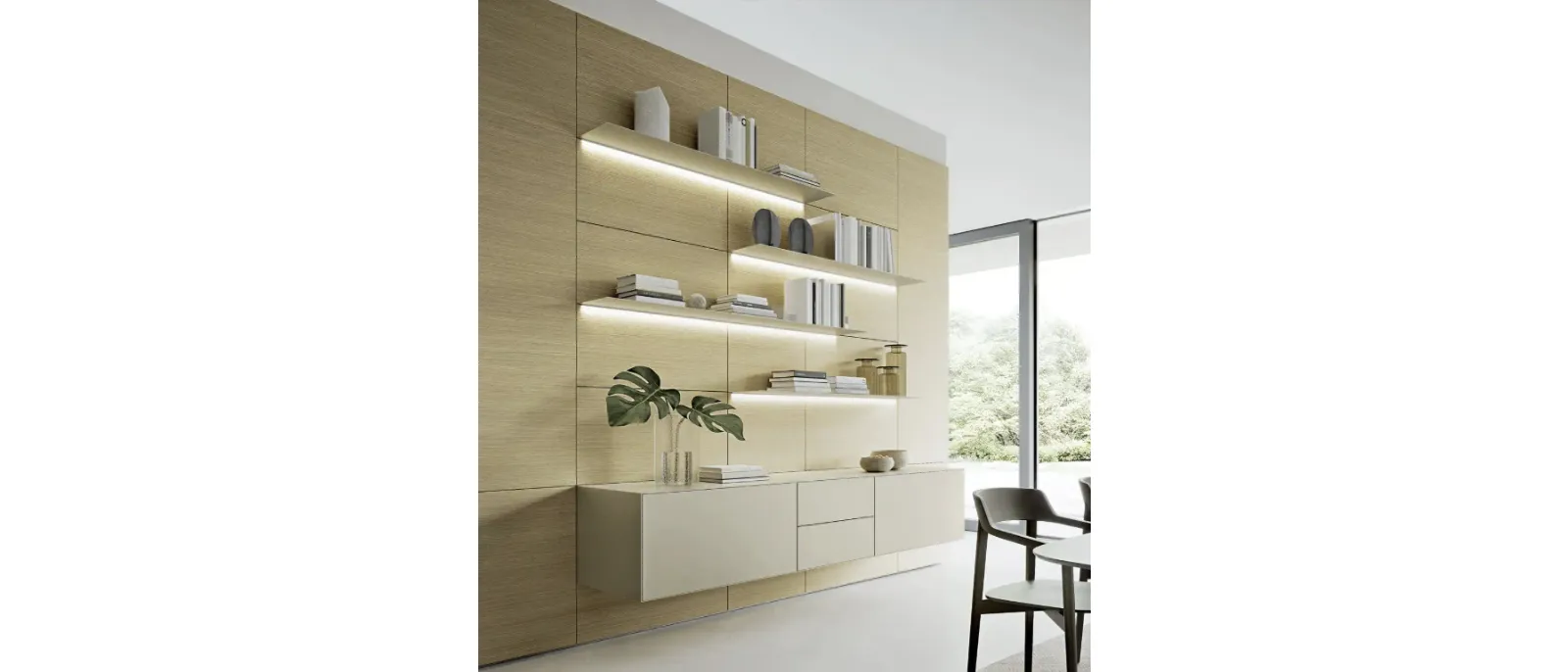 Parete Attrezzata Domino Boiserie 01 di Sangiacomo