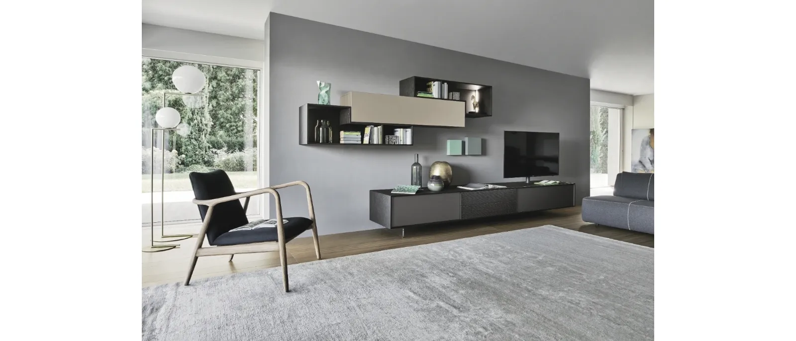 Parete Attrezzata Lampo Riquadri 033 di Sangiacomo