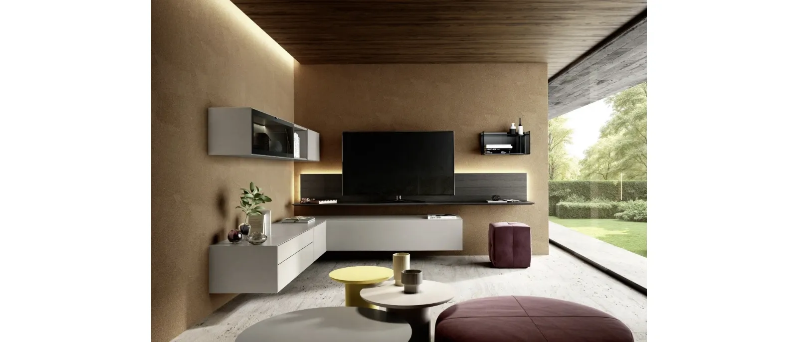 Parete Attrezzata angolare Domino 05 di Sangiacomo