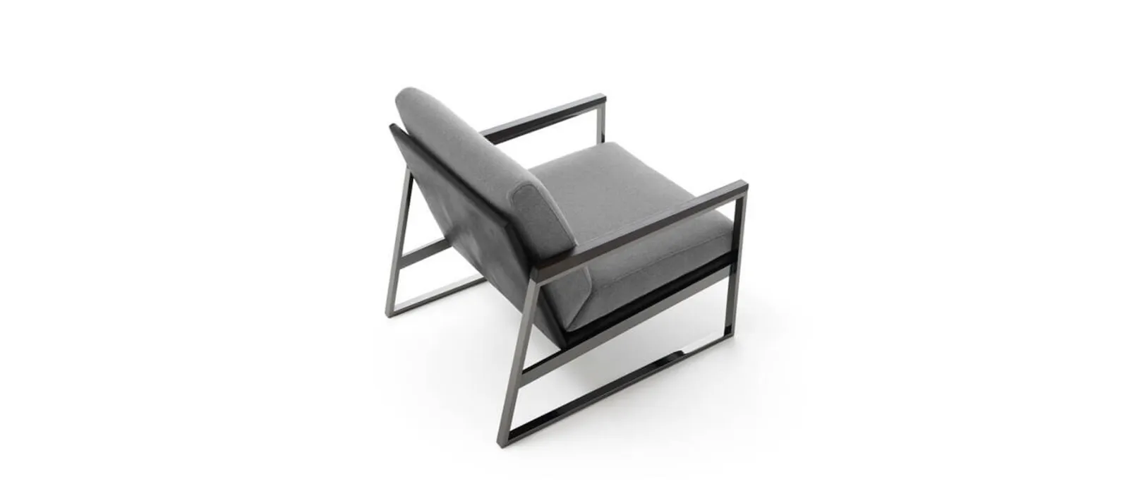 Poltroncina in tessuto con struttura in metallo e braccioli in legno Daytona di Ditre Italia