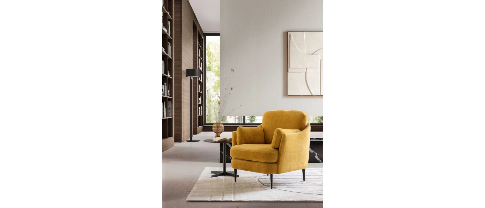 Poltrona in tessuto imbottito Galen di Le Comfort