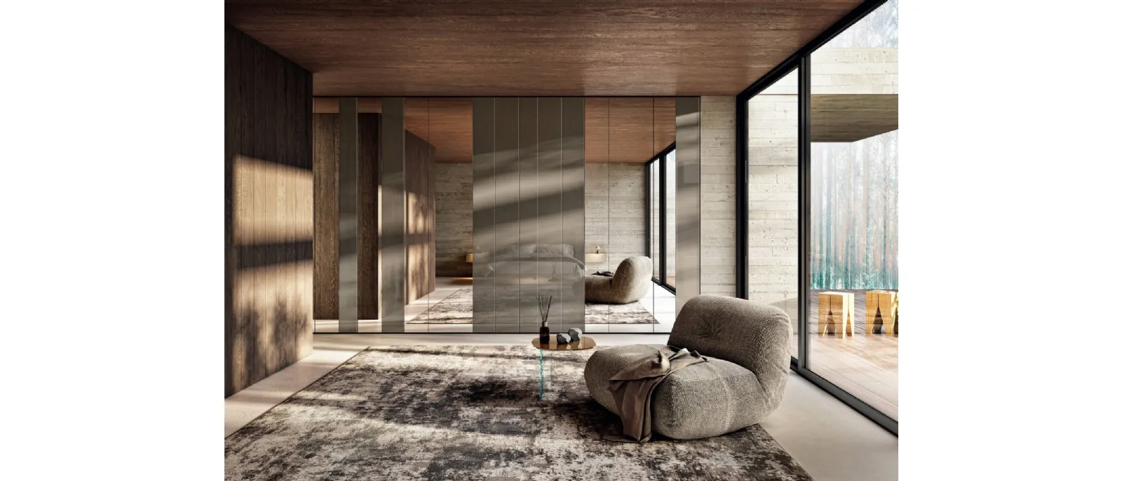 Poltrona in tessuto imbottito Happening di Lago