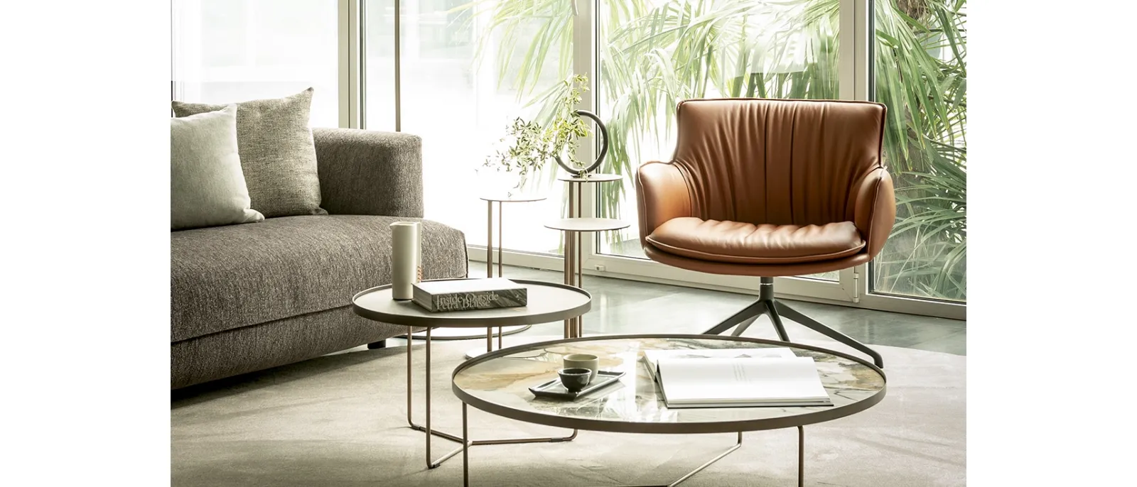 Poltroncina in pelle Rhonda Lounge di Cattelan Italia