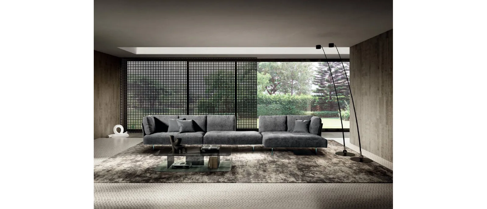 Divano con penisola Air Slim di Lago
