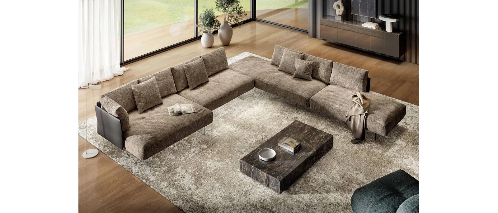 Divano angolare Air Slim 2700 di Lago
