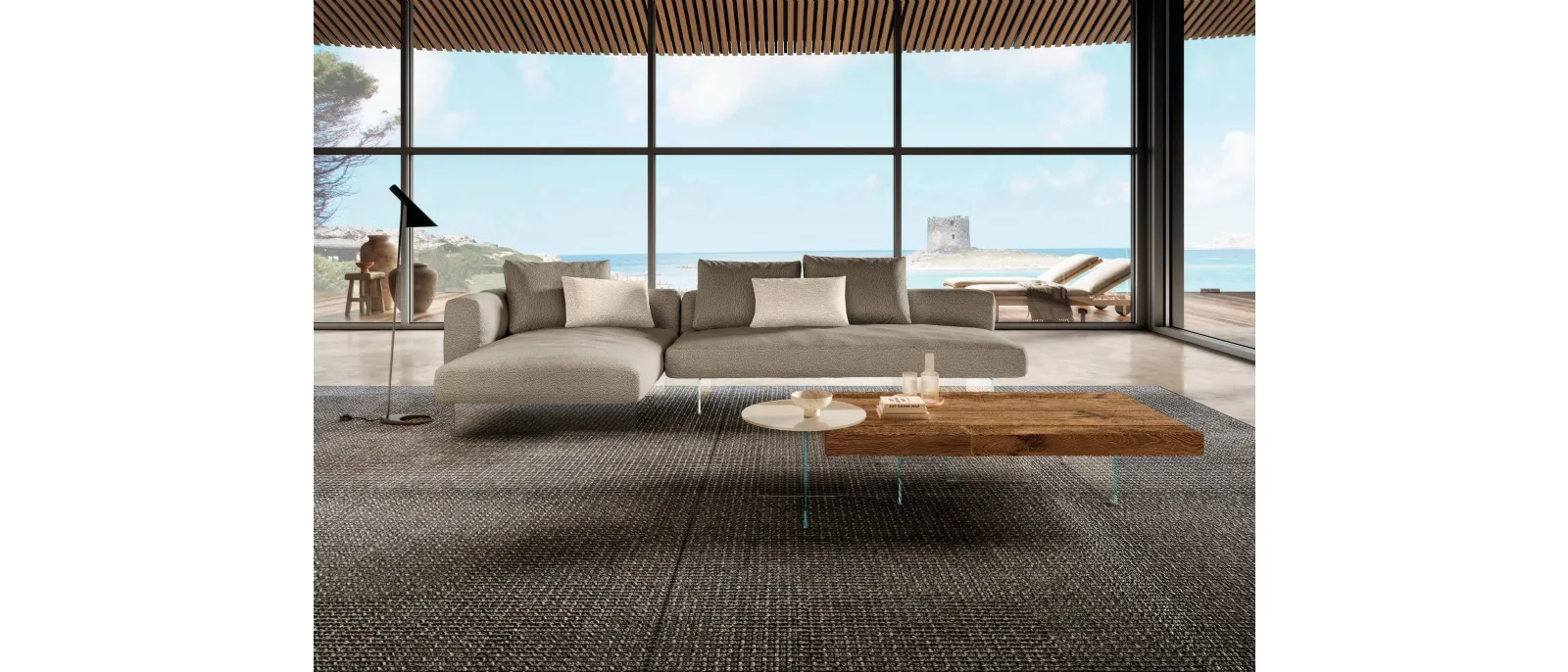 Divano con penisola Air Soft di Lago