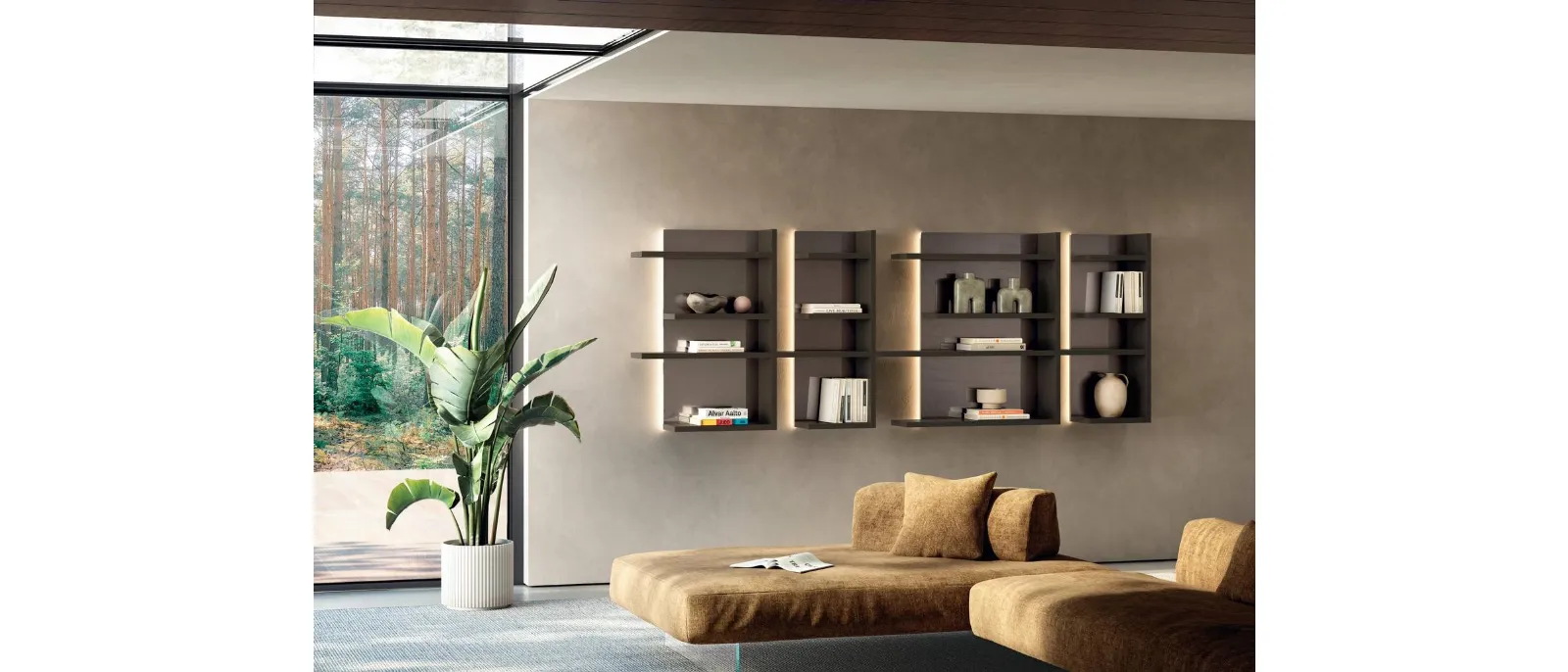 Divano con penisola Air Soft Free di Lago