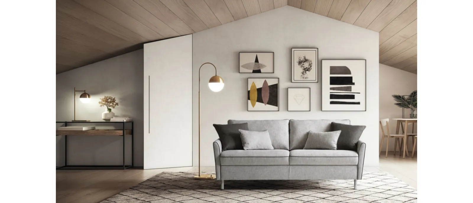 Divano Letto lineare in tessuto Bali di Le Comfort