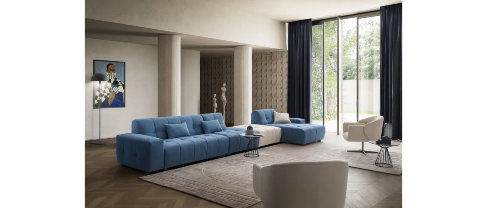 Divano con penisola Collins di Le Comfort