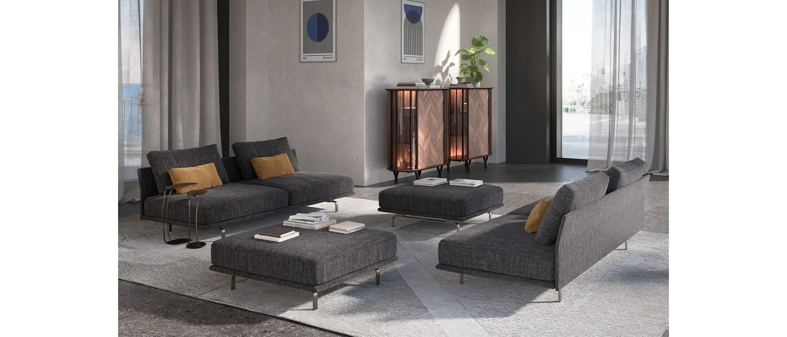 Divano lineare Hayden di Cattelan Italia