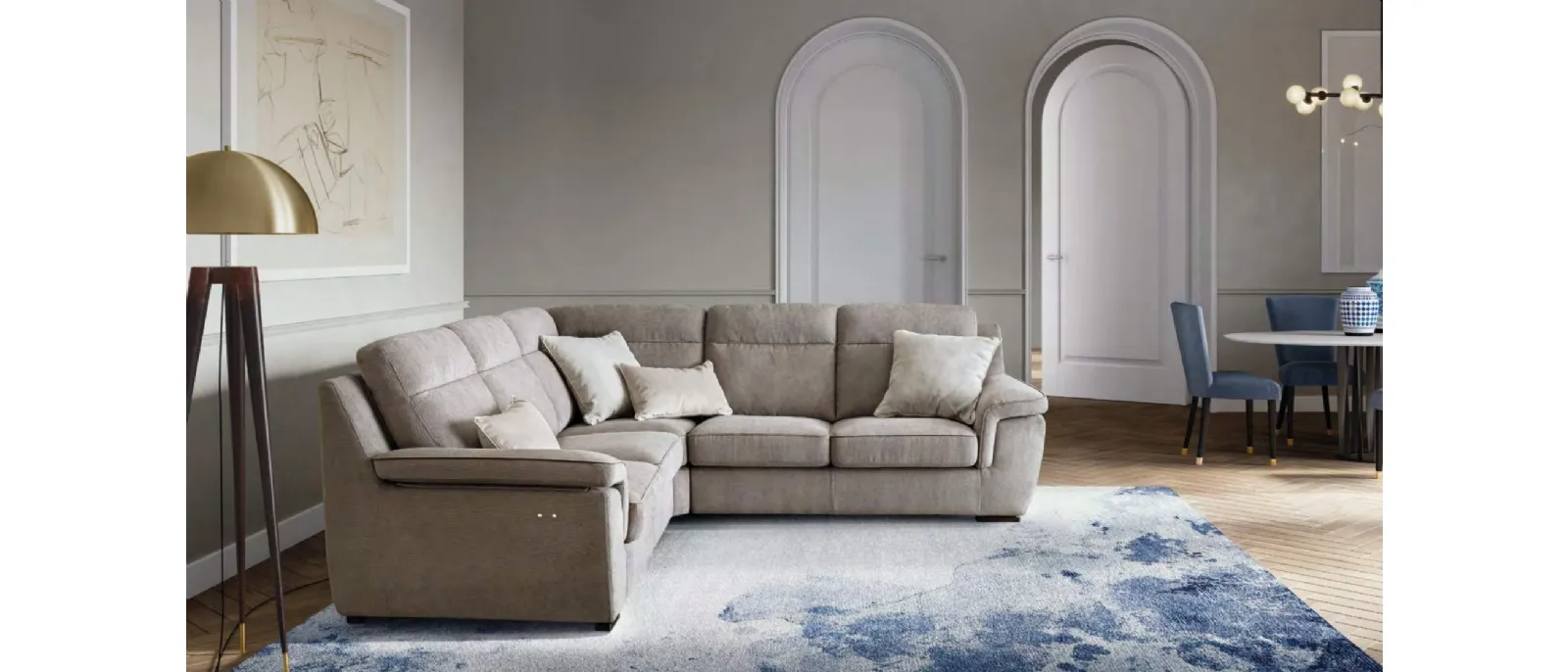 Divano angolare in tessuto Hollis di Le Comfort