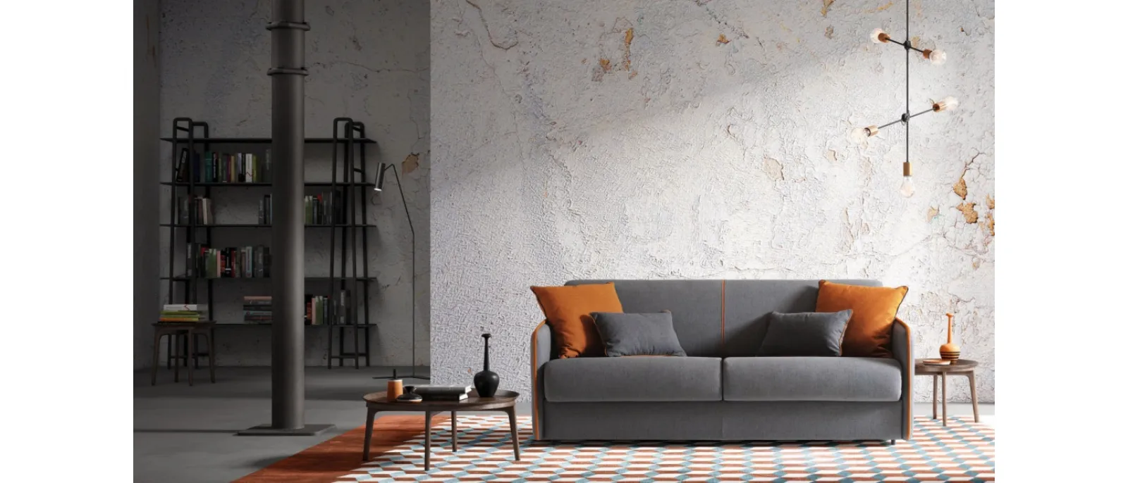 Divano Letto lineare in tessuto Madeira di Le Comfort
