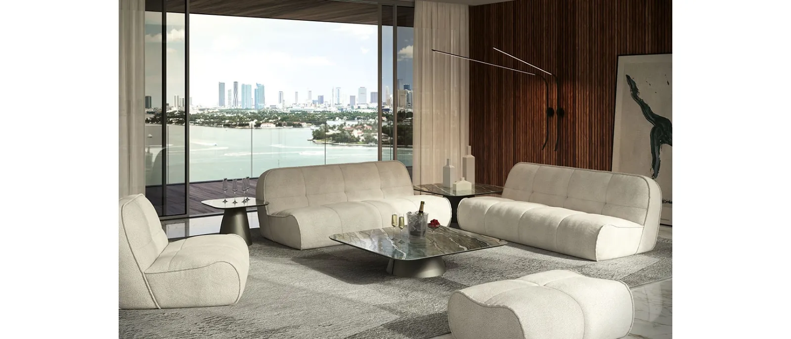 Salotto in tessuto imbottito Spencer di Cattelan Italia