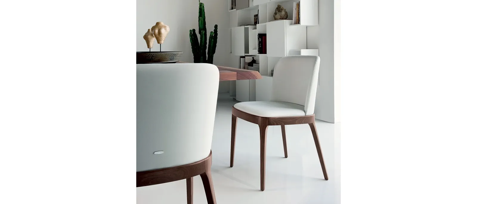 Sedia in pelle senza braccioli Magda di Cattelan Italia