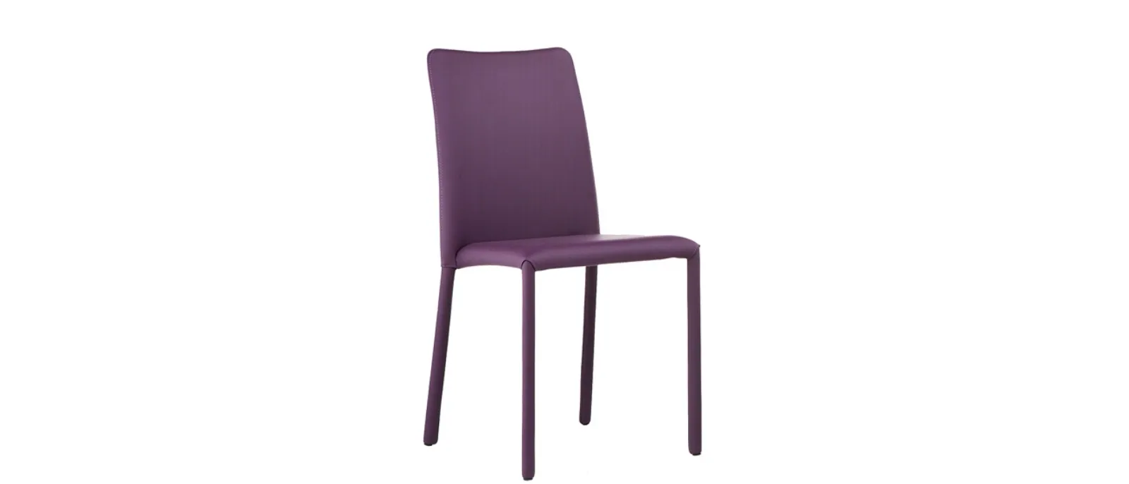 Sedia rivestita completamente in pelle Silvy SB R TS di Midj