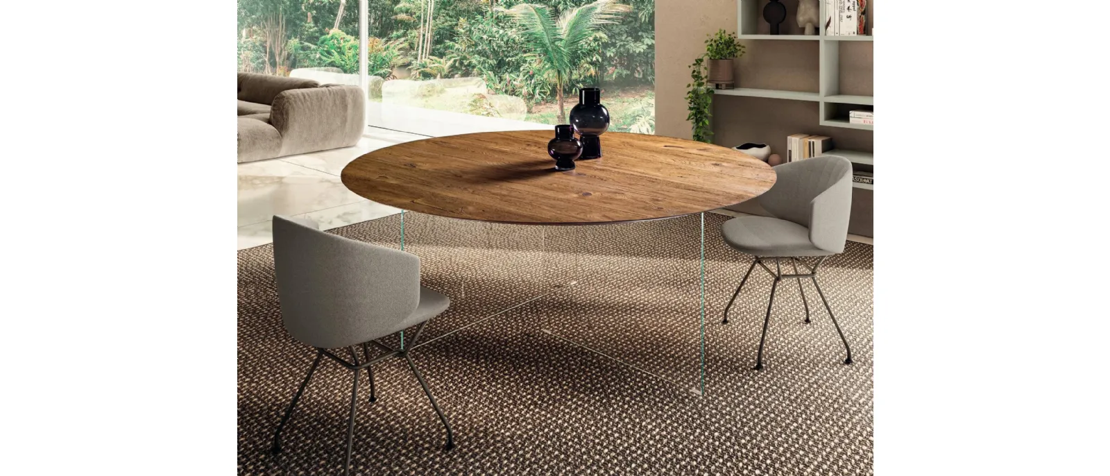 Tavolo Air Slim 2260W rotondo in legno di Lago