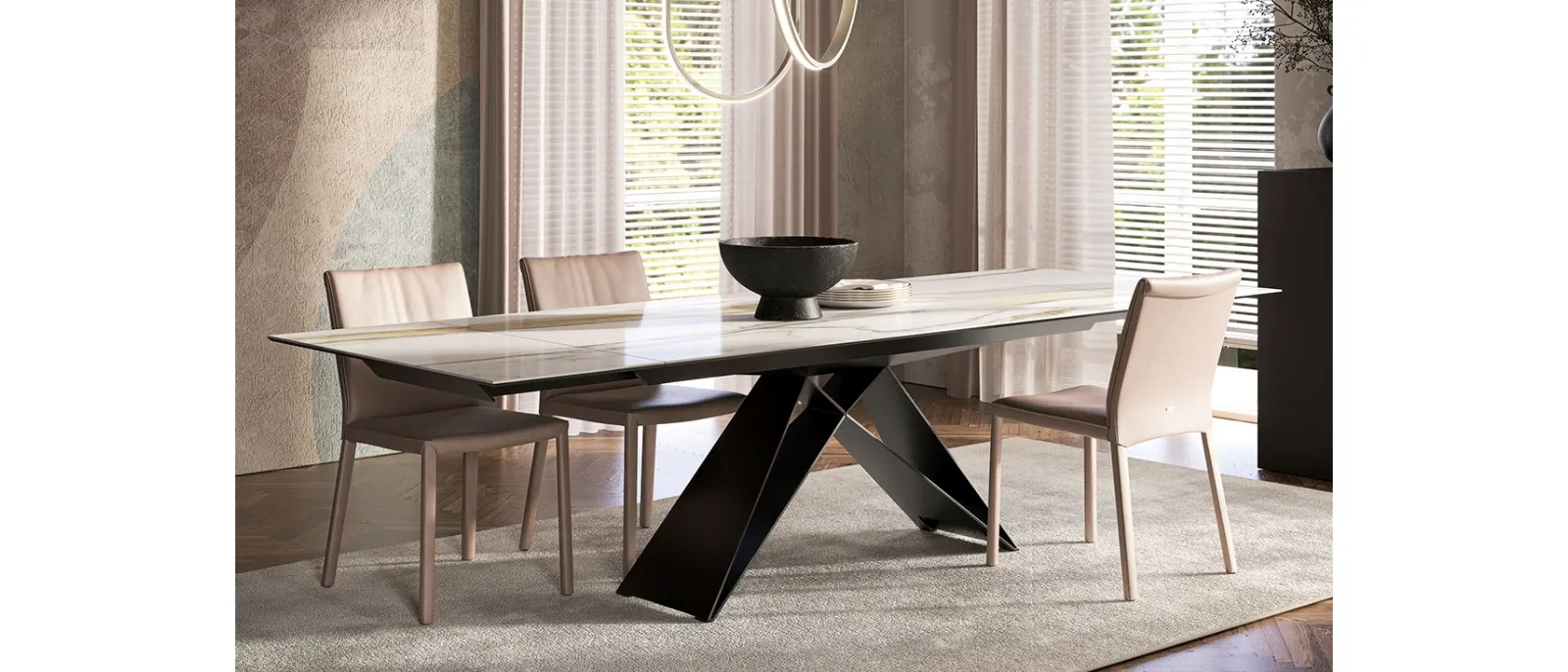 Tavolo allungabile con top in ceramica Premier Keramik Drive di Cattelan Italia
