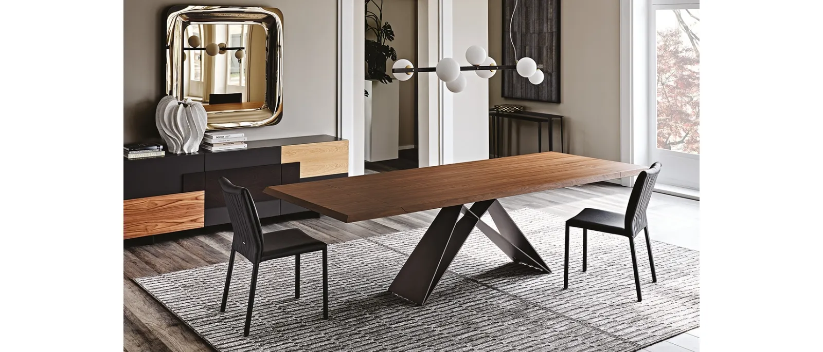 Tavolo allungabile con piano in noce Premier Wood Drive di Cattelan Italia