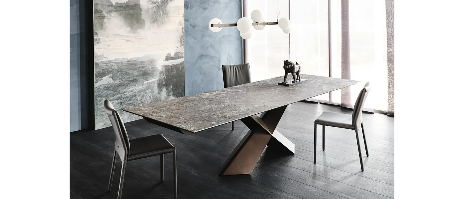 Tavolo allungabile con piano in ceramica Tyron Keramik Drive di Cattelan Italia