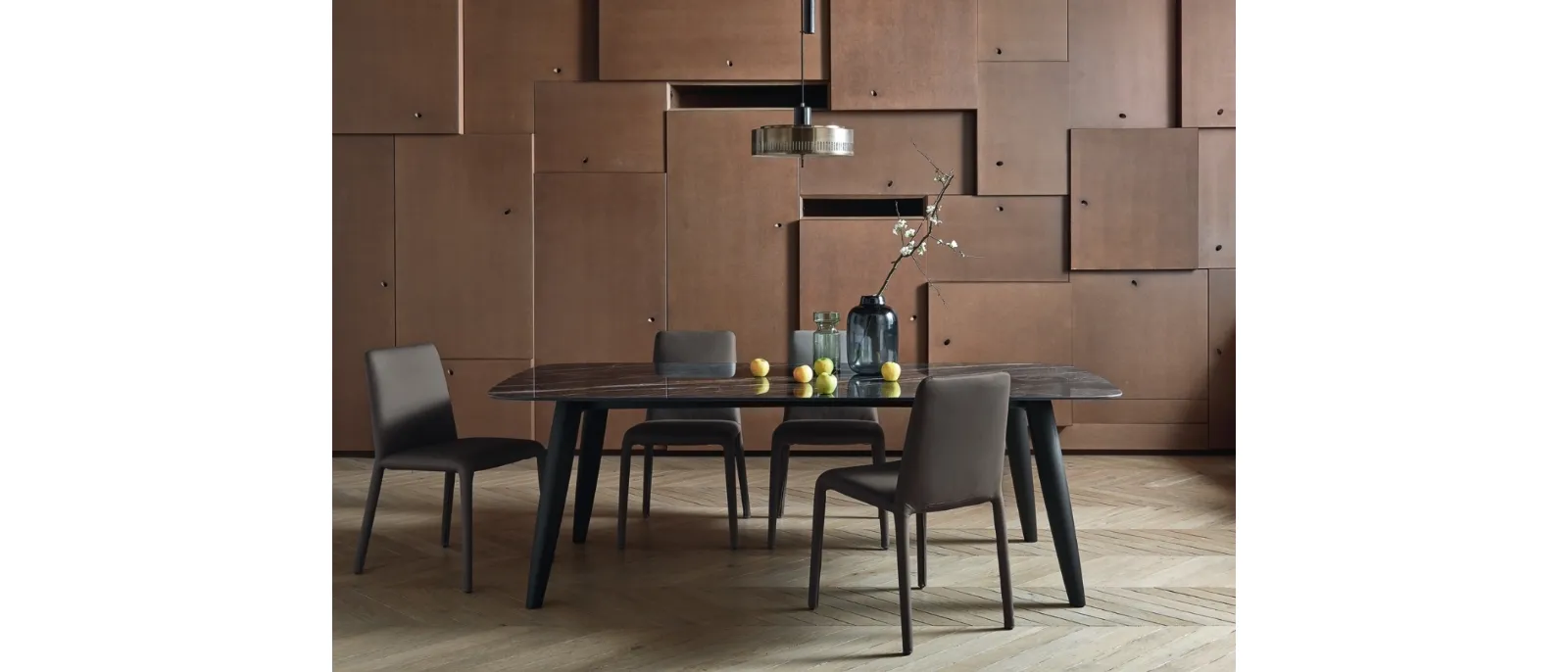 Tavolo Convivio in Ceramica Noir Desire di Sangiacomo