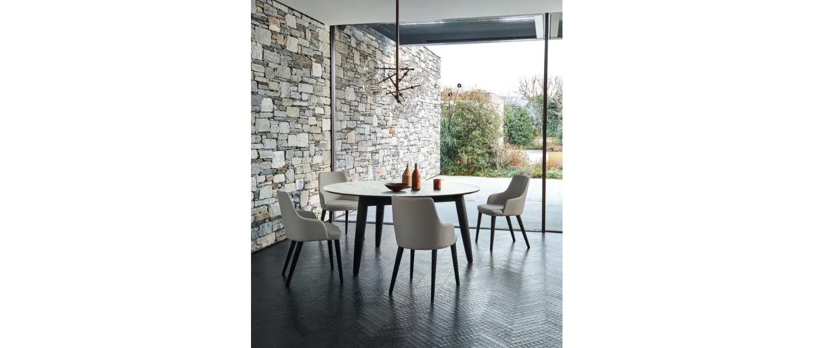 Tavolo rotondo Convivio in Ceramica Statuarietto di Sangiacomo