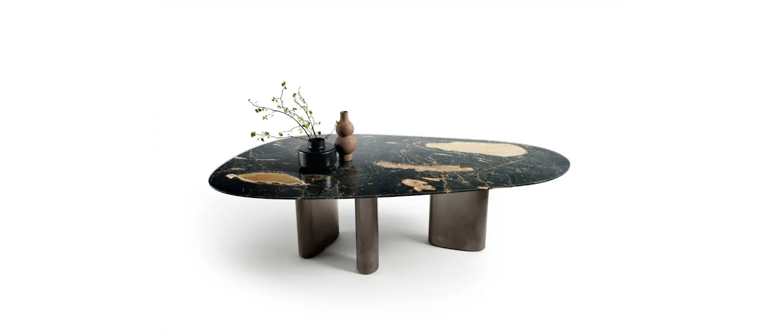 Tavolo in vetro effetto marmo Hoa 2365 di Lago