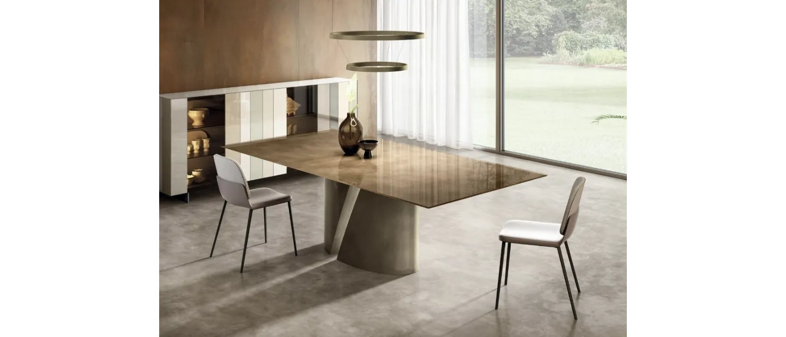 Tavolo Wadi 2515X in vetro di Lago