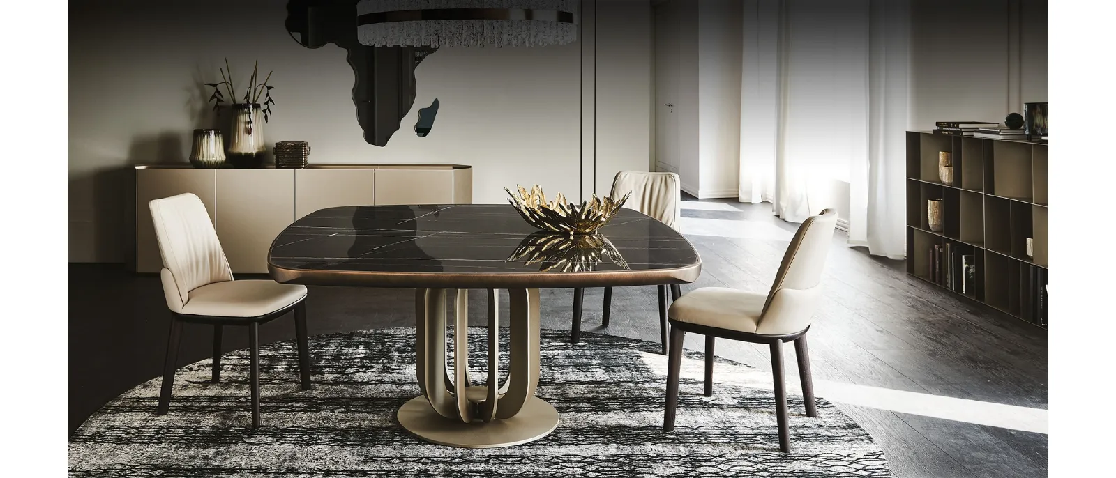 Tavolo in ceramica con piano quadrato con angoli smussati Soho Keramic Premium di Cattelan Italia