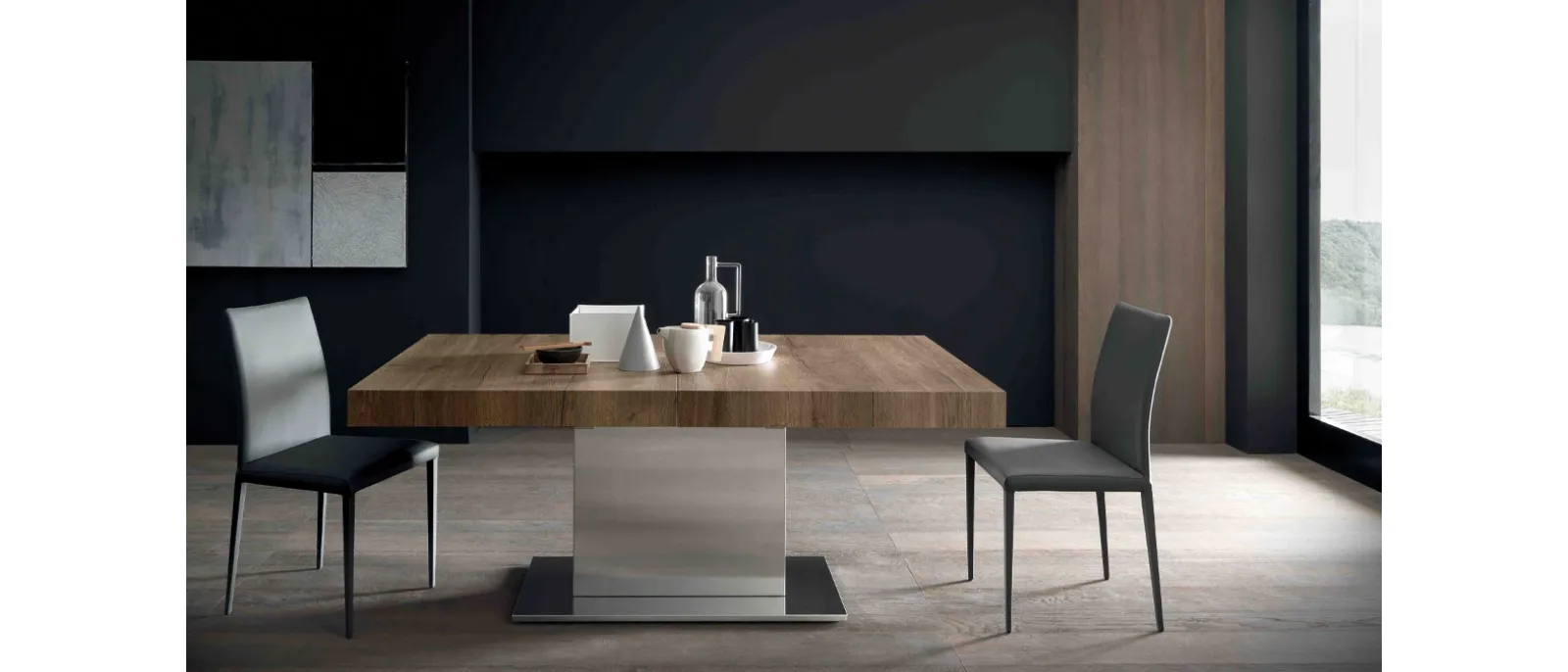 Tavolo allungabile Tower Maxi in nobilitato Rovere di Altacom