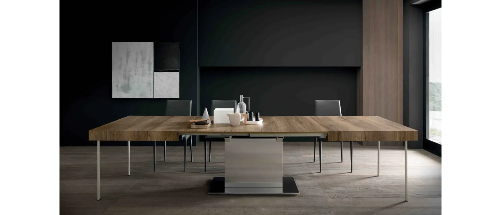 Tavolo allungabile Tower Maxi in nobilitato Rovere di Altacom