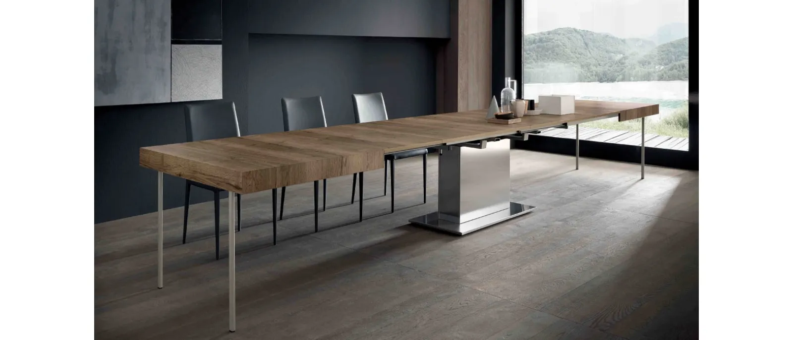 Tavolo allungabile Tower Maxi in nobilitato Rovere di Altacom