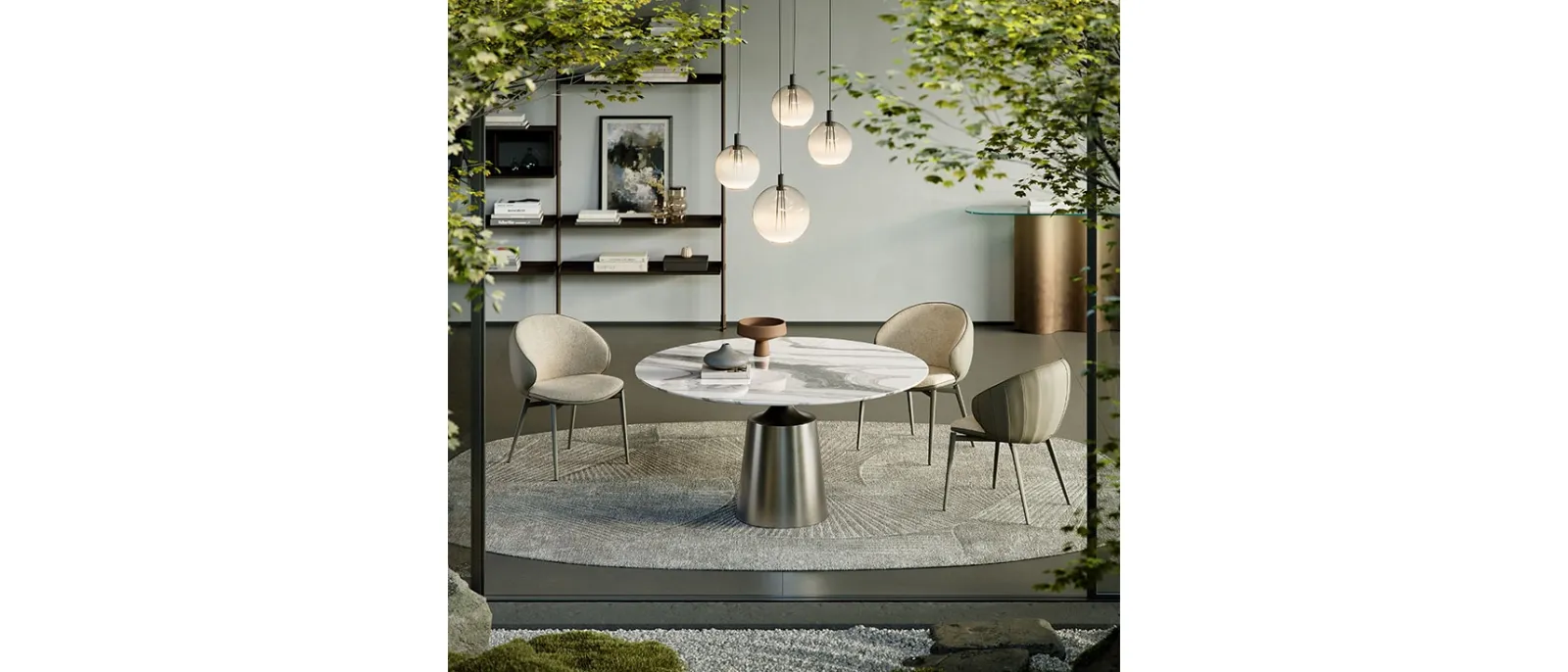 Tavolo rotondo Yoda Marble di Cattelan Italia