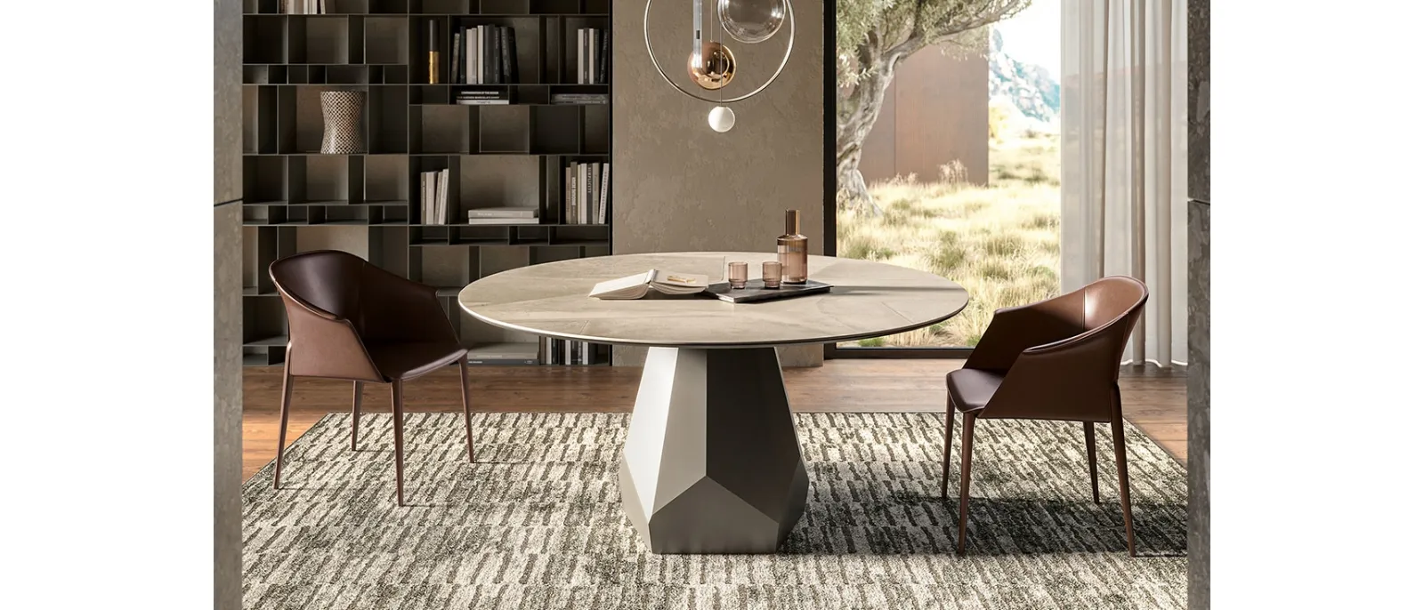 Tavolo rotondo Zermatt Keramik di Cattelan Italia