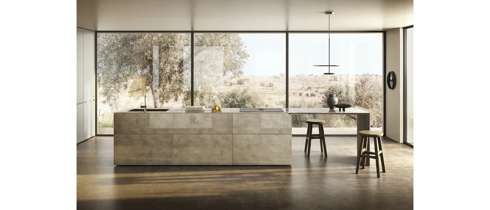 Cucina Design con isola 36e8 Cut Project 2821 di Lago