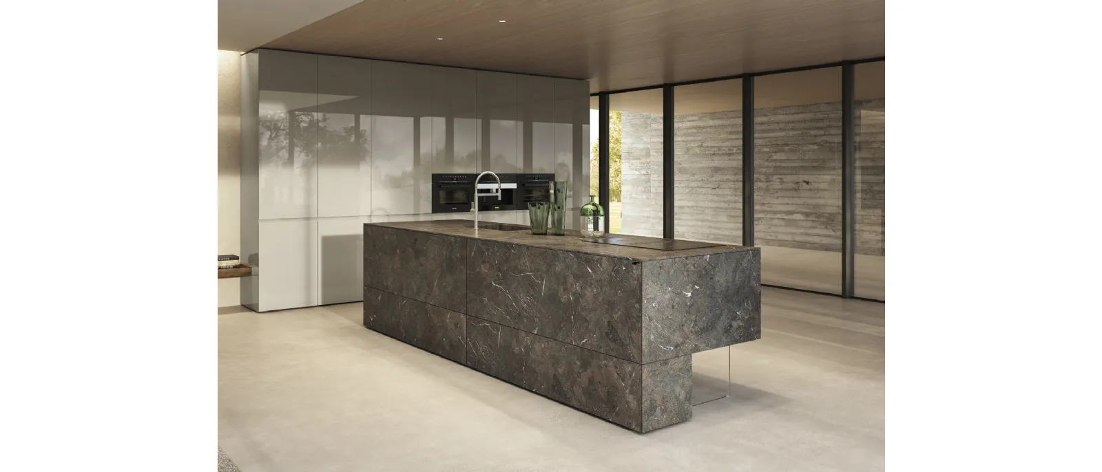 Cucina Design con isola 36e8 Cut Project 2822 di Lago