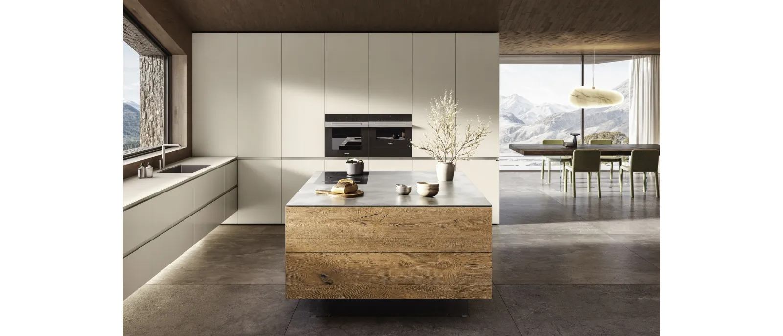 Cucina Design in laccato con isola in legno 36e8 Cut Project 2826 di Lago