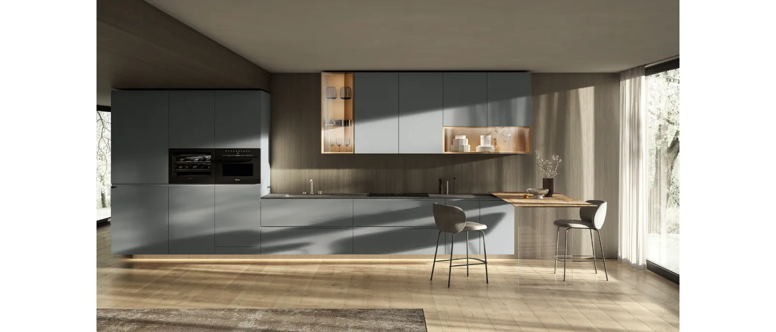 Cucina Design con penisola 36e8 Cut Project 2827 di Lago