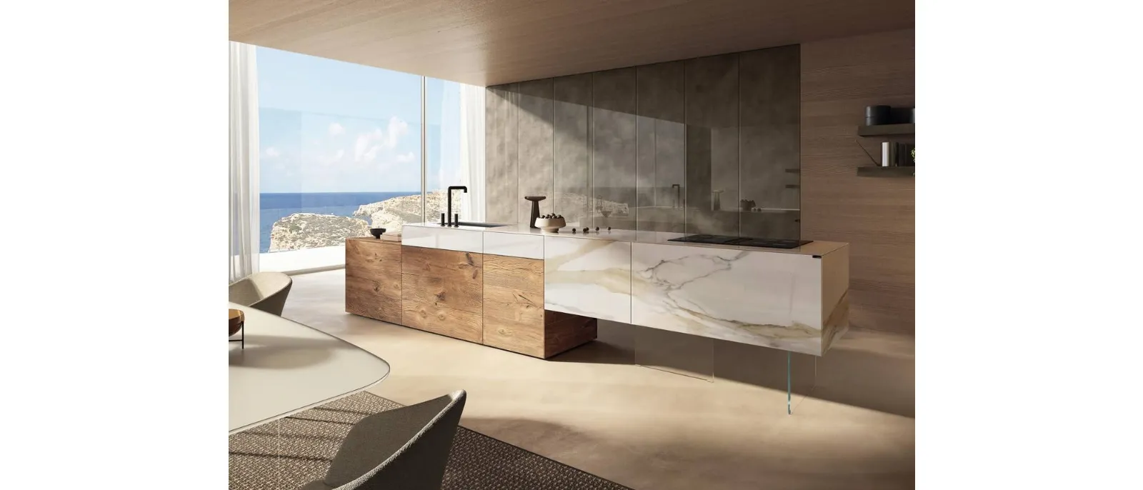 Cucina Design con isola 36e8 Project 2810 di Lago