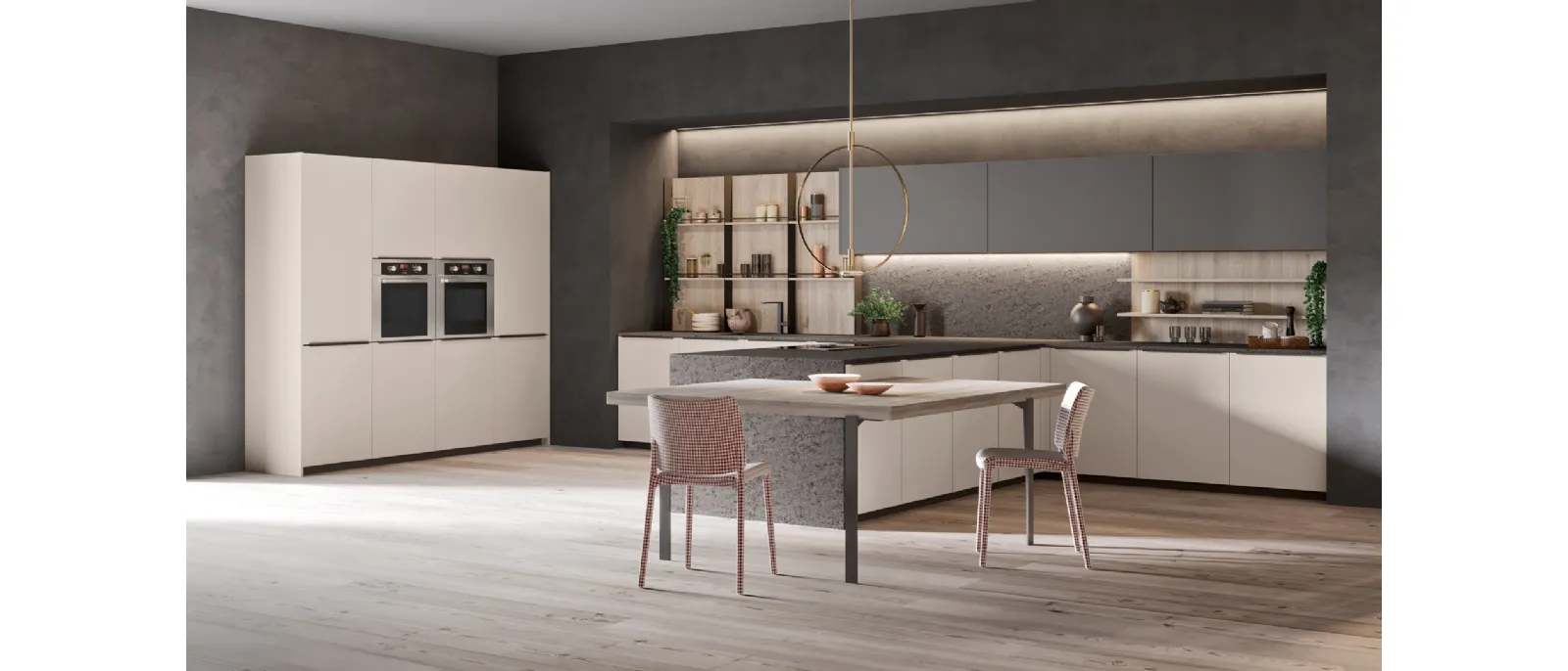 Cucina Design con penisola Alexia Ardesia di Zecchinon Cucine